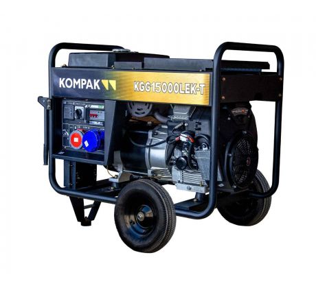 KOMPAK KGG15000LEK-T – benzínová elektrocentrála FULL POWER 11 kW / 15 kVA, 230/400 V