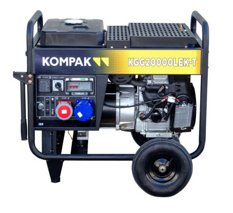 KOMPAK KGG20000LEK-T – benzínová elektrocentrála FULL POWER 15 kW / 20,6 kVA, 230/400 V